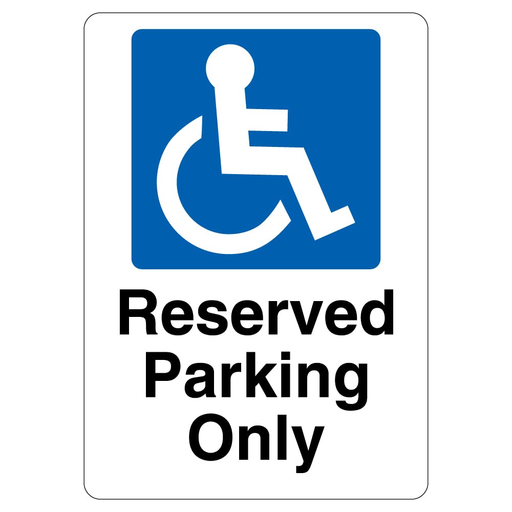 V Safety Reserved Parking Only 210 x 297 mm (A4) - 1mm Rigid Plastic Safety Sign