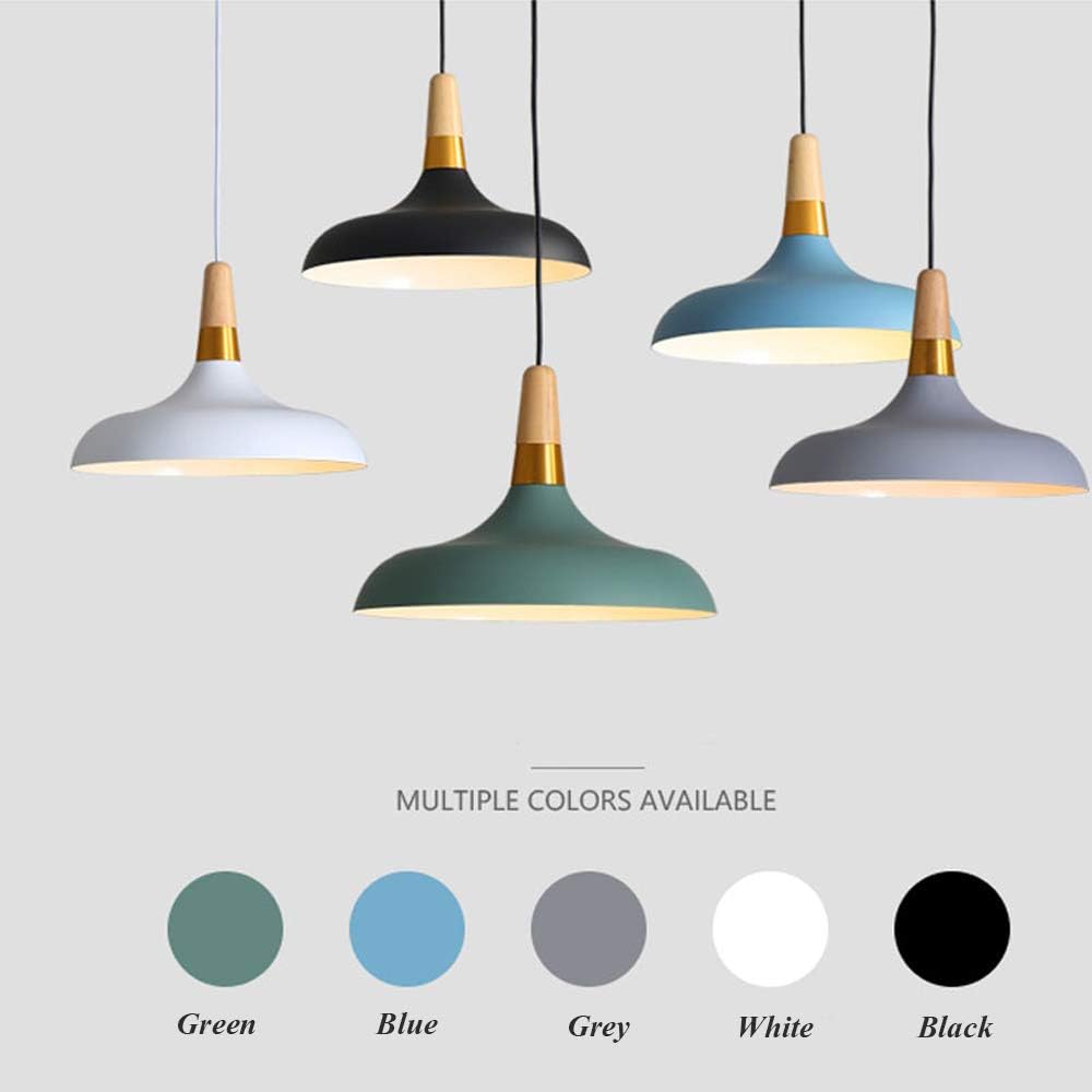 Dimmable Modern Pendant Light Work with Juno Track System Macaron Green Lampshade J-Type Track Light Track Mount Wooden Handle for Kitchen Island Customizable 3 Light 1ft