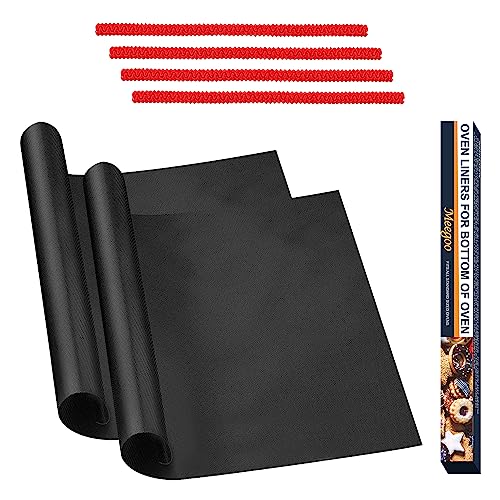 2 Pack Large Oven Liners for Bottom of Oven and 4 Pack Silicon Oven Rack Protectors, Heavy Duty&Non Stick Oven Liner Mat For Electric Gas Grill and Microwave Ovens or Gas Grills