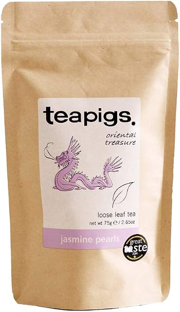 Teapigs Jasmine Pearls Loose Tea Made with Whole Leaves (1 Pack of 75g Loose Tea)