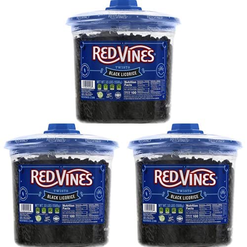 Red Vines Twists, Black Licorice Flavor, 3.5LB Bulk Tub