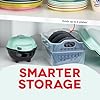 DASH MultiMaker Mini System Removable Plate Storage Case - Plate Organizer with Lid - Stackable Countertop or Cabinet Organizer Storage for Removable Plates - Aqua