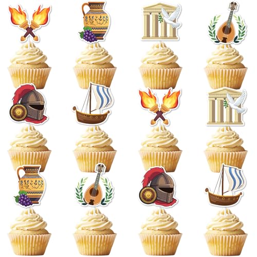 Decoración para cupcakes griegos para transformar dulces simples en postres de dioses