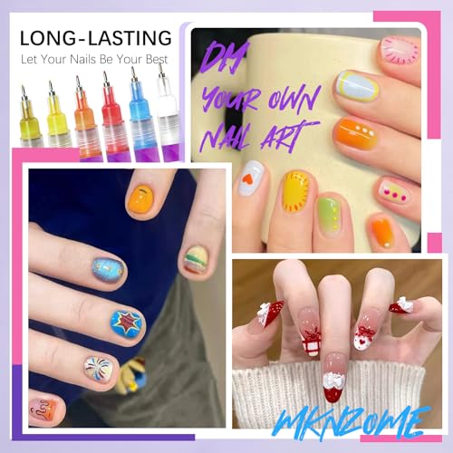 Image of 12 Color Nail Art Pens for Painting Nails, 0.5 MM Nail Polish Pens Drawing Point Liner Painted Pen Kit, Waterproof Quick-drying for DIY Nails Art Design Manicure Tools