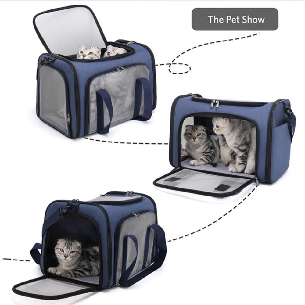 Versatile Breathable Foldable Handheld Pet, Essential Car-Compatible Cat Travel Bag(Black)