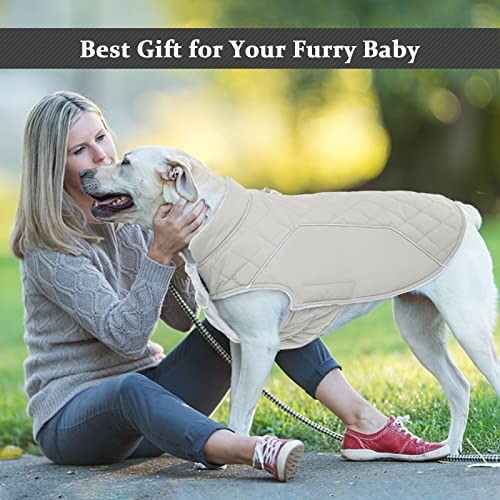 Kuoser Dog Winter Coat, Cozy Cold Weather Dog Coat Windproof Dog Jacket Thick Fleece Lining Dog Apparel Reflective Dog Vest For Small Medium Large Dogs Pet Winter Clothes With Harness Hole S-2Xl #TOP6