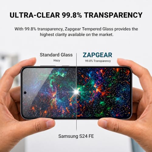 Image of Tempered Glass for Samsung Galaxy S24 FE and Galaxy M56 (6.7 Inch) With Installation Kit | 9H Edge to Edge Screen Protector | Anti-Scratch