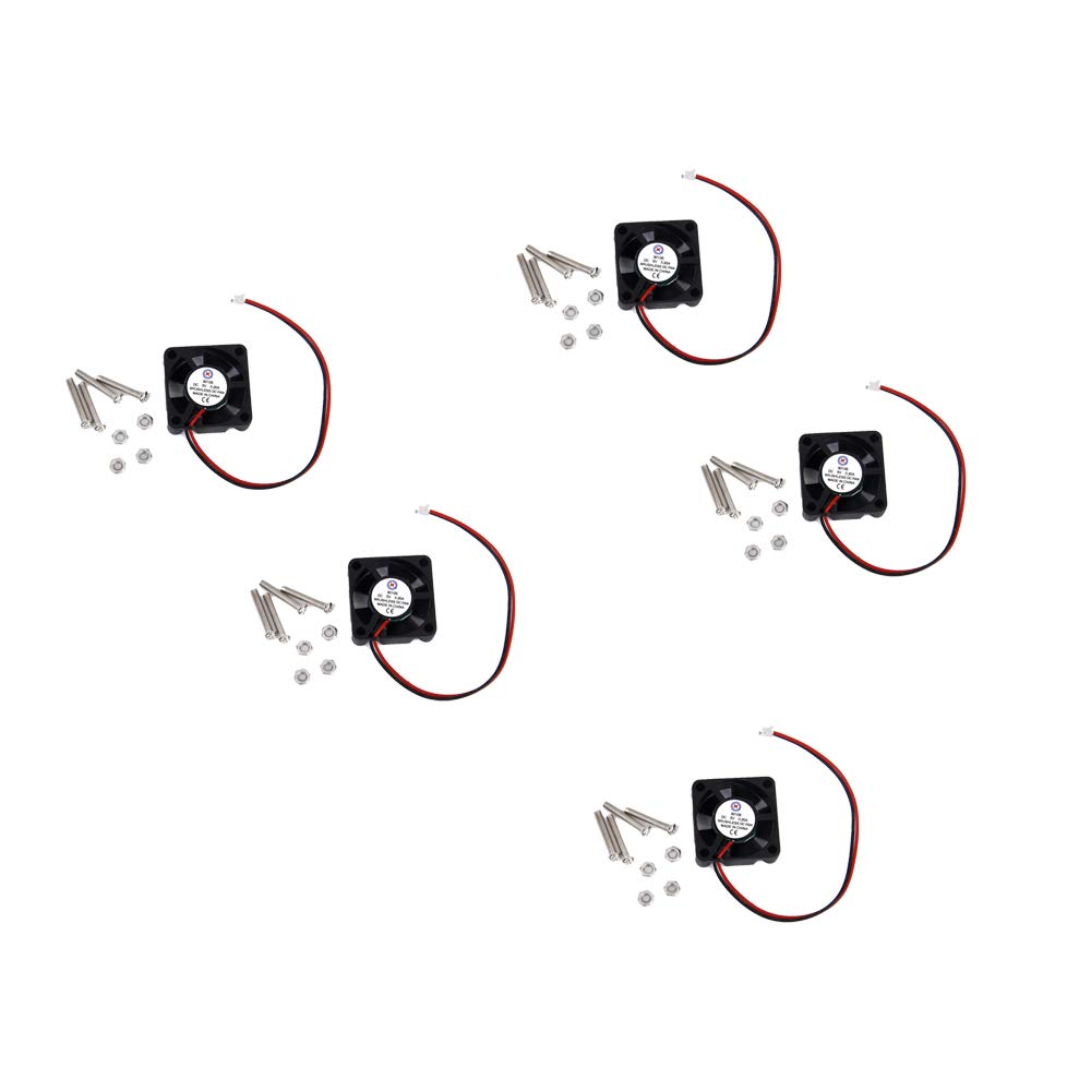 Robocraze DC 5V 0.2A Cooling Fan with Screws for Raspberry Pi – (Pack of 5)