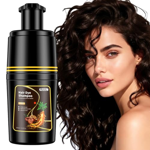 IIIMEIDU DarkBrown Hair dye Shampoo 3in1, Hair Color Shampoo for Gray Hair