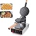 Machine à Gaufres à Bulles Électrique 220V Bubble Waffle Gaufrier en Acier Inoxydable Rotation à 180 ° Professionnel Maison DIY Hong Kong Gaufres
