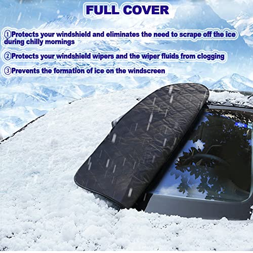 Arecwy Windshield Snow Cover, Magnetic Windshield Cover For Ice And Snow, Thickened Car Cover Waterproof All Weather, Winter Windscreen Cover Keeps Ice Snow Frost Off Fits Most Car(Medium 58"W X 45"H) #TOP1
