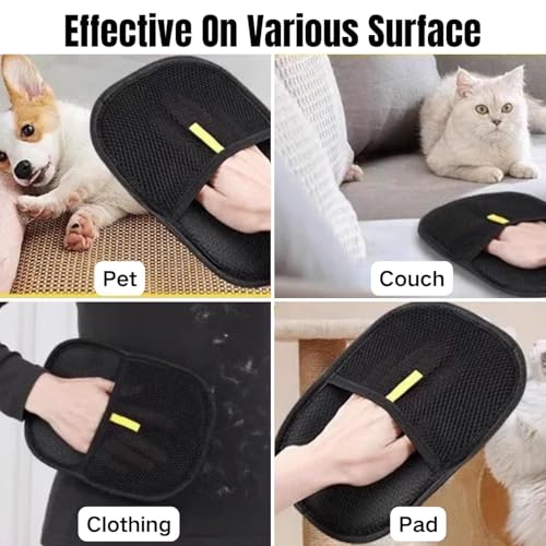 Image of Nutrish Pet Hair Removal Glove for Cats & Dogs | Five Finger Pet Grooming Glove | Reusable Electrostatic Pet Hair Remover for Furniture, Clothing, Couch, Carpet & Animal Grooming(Rachael Ray) (COMBO)