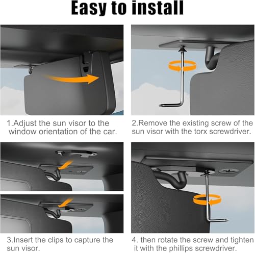 Image of Upgraded Sun Visor Repair Kit for Jeep, Veharvim 2 Pack Hard Plastic Sun Visor Clip Compatible with Jeep Wrangler JK 2018 / JL /Wrangler 2018-2023 / Gladiator 2020-2023, Black