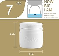 Vista 6 de Sweejar Recipiente para mantequilla de porcelana, plato de mantequilla francesa con línea de agua, recipiente de mantequilla de cerámica