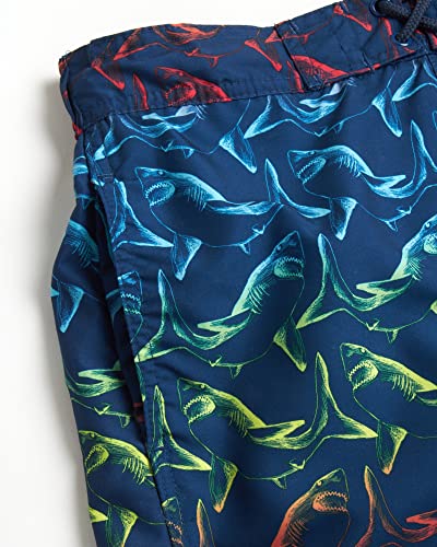 Body Glove Boys' Swim Trunks - Upf 50+ Quick-Dry Board Shorts Bathing Suit (Size: 8-18), Size 14-16, Black/Rainbow Sharks #TOP1