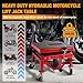 Nilight Motorcycle Lift Table Jack 300 LBS Heavy Duty Hydraulic Motorcycle Scissor Jack Lifts Table Foot Pedal with 4 Caster Wheels Wide Deck for Motorbike Dirt Bike ATV Garage Repair Tool, Red