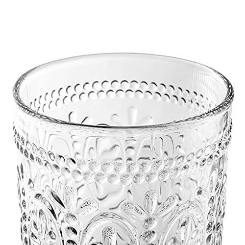 Bekith 6 Pack 12 Oz Romantic Water Glasses, Premium Drinking Glasses Tumblers For Beverages, Beer, Refreshments, Vintage Glassware Set For Dinner Parties, Bars, Restaurants #TOP2