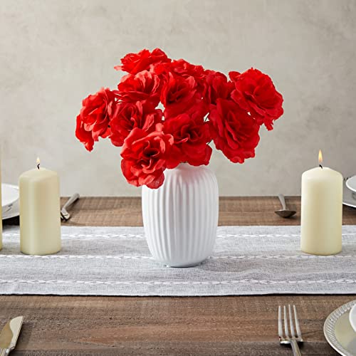 50 Pack Red Artificial Silk Cloth Roses, 3 Inch Stemless Fake Flowers For Wall Decorations, Wedding Receptions, Faux Bouquets, Spring Decor, And Diy Crafting Projects #TOP1
