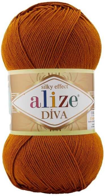 Alize 100% Microfiber Acrylic Diva Silk Effect Knitting Sport Crochet Yarn Lot of 4 Ball skeins 400gr 1532yds Color (234 Tobacco)