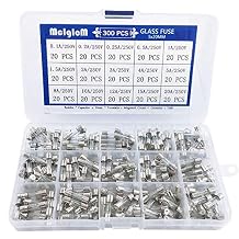 300 Pcs 15 Values 5 x 20mm Fast-Blow Glass Fuse Assortment, 250V 0.1A/ 0.25A/ 0.2A/ 0.5A/ 1A/ 1.5A/ 2A/ 3A/ 4A/ 5A/ 8A/ 10A/ 12A/ 15A/ 20A Tube Fuses