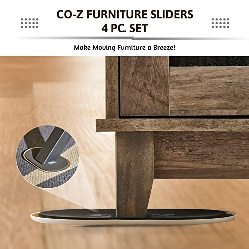Co-Z Large Furniture Sliders, 4 Pack Of Plastic Furniture Pads For Hardwood Floor Tiles Carpet, 6 X 9.5 Inch Reusable Oval Smooth Furniture Glides With Eva For Home Office Furniture Moving Chair Legs #TOP1