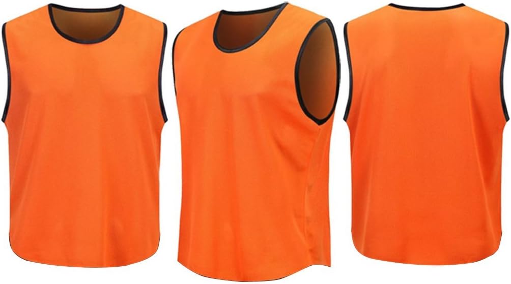 DreamHigh DH Mens Soccer Sports Team Practice Pinnies Scrimmage Training Mesh Vests -12 Pcs Pack