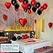 Red and Black Latex Balloons, 50Pcs 12inch Black Red White Party Balloons for Birthday,Wedding,Casino Party, Race Car Party,Valentine's Day Party Events Decorations