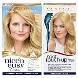 Clairol Nice' n Easy Crème, Natural Looking Oil Infused Permanent Hair Dye, 10A Baby Blonde & Root Touch-Up Permanent Hair Dye, 10 Extra Light Blonde