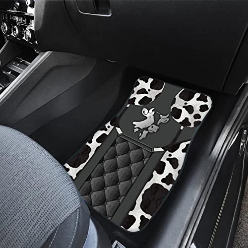 Howilath Cows Print Floor Mat For Car Rubber Anti-Slip Carpets Cushion All Weather Heavy Dust Car Floor Mats For Front & Rear-4 Piece Set #TOP3