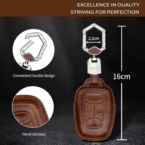 Image of Bicolor Car Key Cover Compatible for Tata Harrier | Safari | Nexon | Altroz | Tigor | EV | Punch | Tiago EV Electric 4 Button Smart Key(B-Brown)