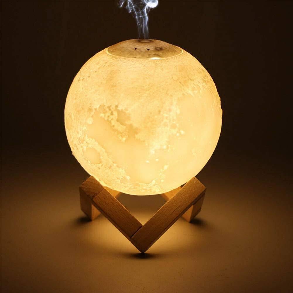 Moon Humidifier,Multifunctional Heavy Fog Volume, Air Spray Machine Moon Lamp Light 3D Printed USB Night Light Aroma Lamps Humidifier Cute Gifts for