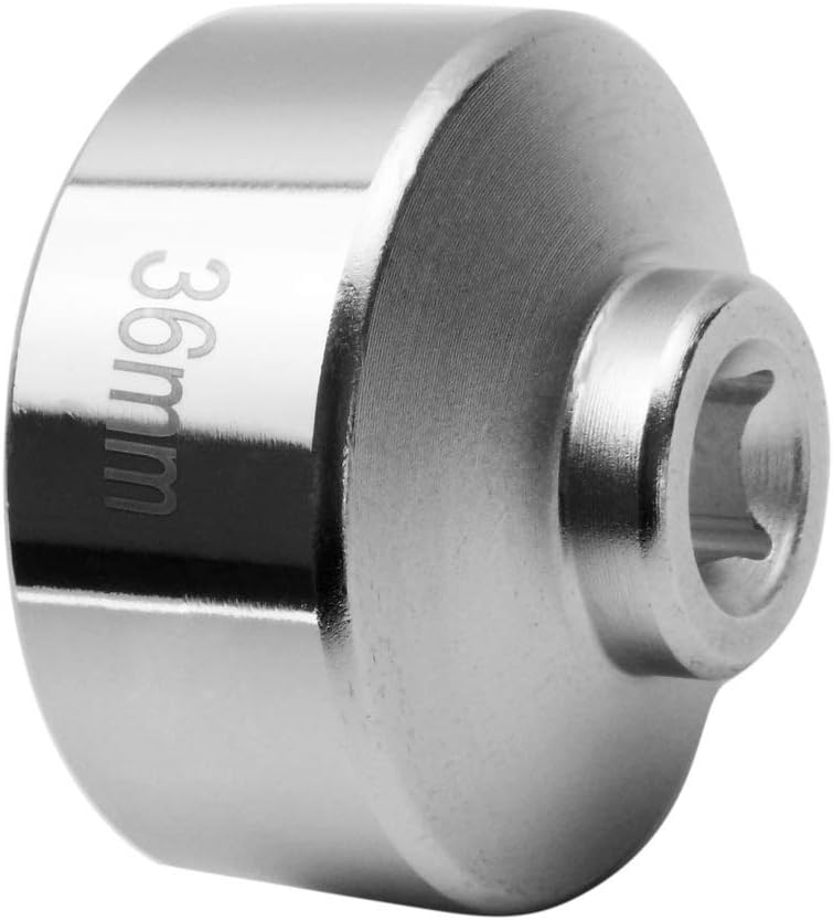 Heavy Duty 36mm 6-Point Socket For BMW,Ford,Mercedes,Mini,VW,Audi,Volvo,Porsche Vehicles and All With 36mm Oil Filter Caps, Low Profile Oil Filter Wrench，3/8" Drive Oil Filter Removal Tool