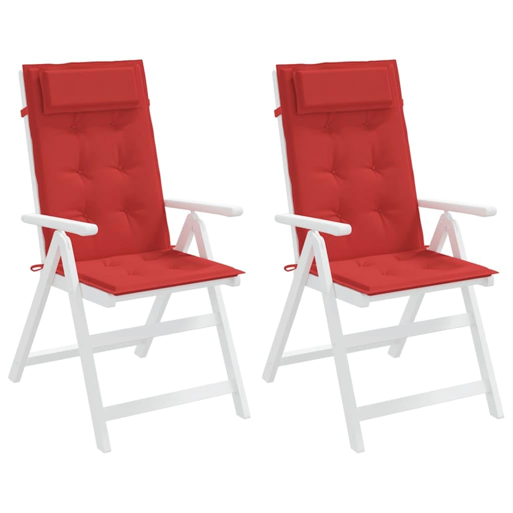 Generico Cuscini per Sedia con Schienale Alto 2 pz Rosso Tessuto Oxford,Cuscini per sedie-361892