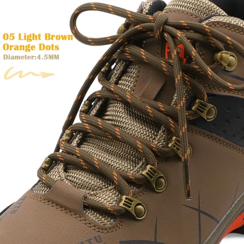 Image of DELELE 2 Pair Thick Round Climbing Shoelaces Hiking Shoe Laces Boot Laces