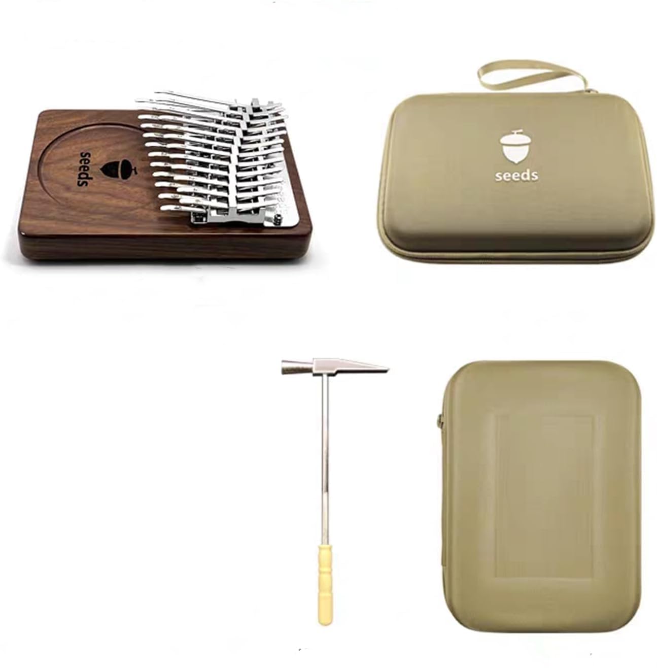 seeds kalimba Daumenklavier Thumb Piano 24 Tasten C-Gestimmtes Marimbas Walnussholz-Holz Flaches Brett Ultraleichtes Tragbares Mbira Finger Piano