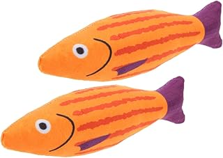 ABOOFAN 2 Pçs Gato Mastigar Brinquedo Gato Peixe Brinquedo Mastigar Brinquedos Brinquedos De Gato Para Crianças Brinquedos De Pelúcia Catnip Brinquedos Para Gatos Brinquedos Infantis