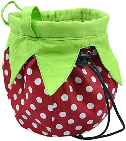 Strawberry Chalk Bag with Carabiner Drawstring for Rock Climbing Weight Lifting Rock Climbing Bag Chalkbag