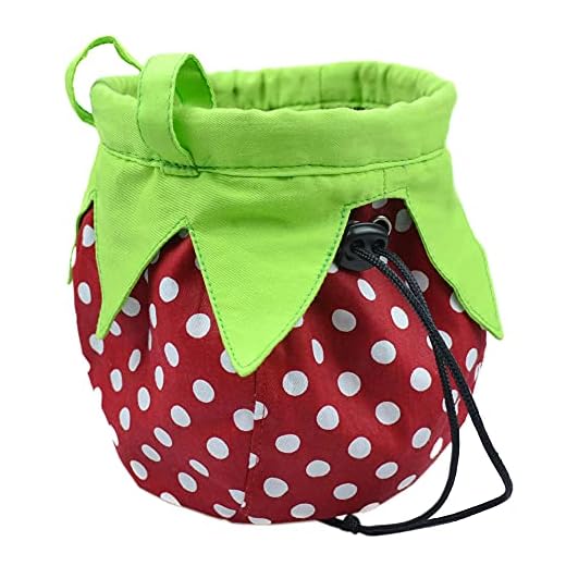 Strawberry Chalk Bag with Carabiner Drawstring for Rock Climbing Weight Lifting Rock Climbing Bag Chalkbag