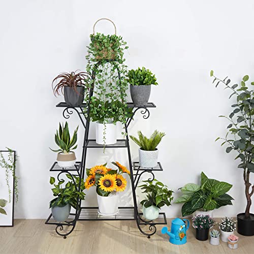 Unho 9-Tier Metal Plant Stand: Multilayer Flower Planter Pot Display Rack Storage Shelving Unit Holder For Home Garden Patio Indoor Outdoor #TOP3