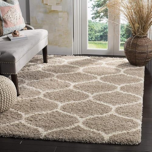 Image of F & B RUGS ; SUPERIOR QUALITY PRODUCTS Firoz and Brothers Handwoven Super Soft Indoor Modern Shag Microfibre Silky Fluffy Smooth 3x6 feet Beige