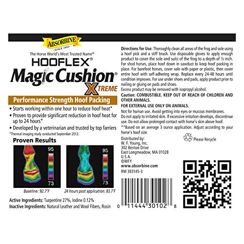 Absorbine Hooflex Magic Cushion Xtreme, Veterinary Formulated Fast-Acting Relief, Reduce Hoof Heat for up to 24 Hours, 2 lb Tub