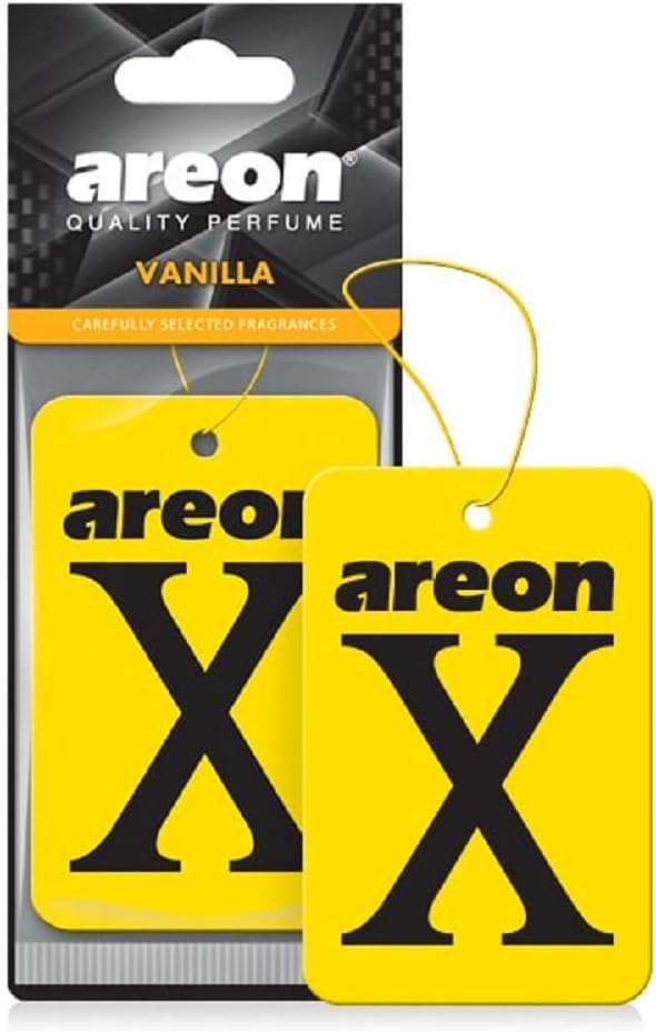AREON X XV03D Hanging Best Car Air Freshener Vanilla Scent, Paper Hanging Ornaments, Long Lasting Scent for Car or Home -12 Pack