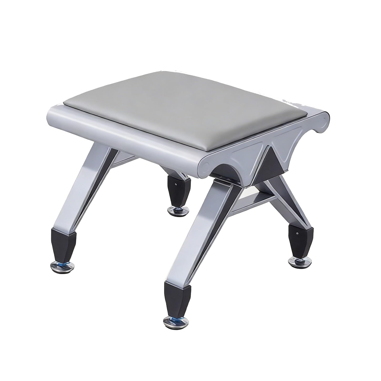 SGKOMN PU Leather Waiting Room Bench - Comfortable Office Guest Seating for Clinics, Airports, Banks & Hospitals - Durable Reception Chair for Visitors, Grey-49 * 50 * 41cm/20 * 20 * 16in
