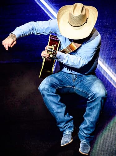 Wrangler Men's Cody Johnson Long Sleeve Button Down Sky Pinstripe Shirt4