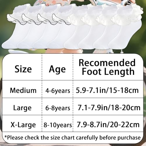 2 Pairs Girls Lace Ruffle Socks White Double Lace Frilly Socks for Girls Toddler Frilly Dress2