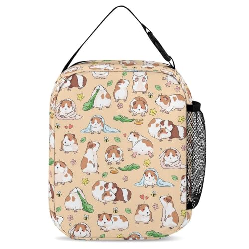 Guinea Pig Themed Kids School Backpack, 16 Inch Modern Multi-colored Cartoon Animal Daypack with 6 Pockets & 3 Compartments, Adjustable Padded Shoulder Straps, 16x12.6 inches 5