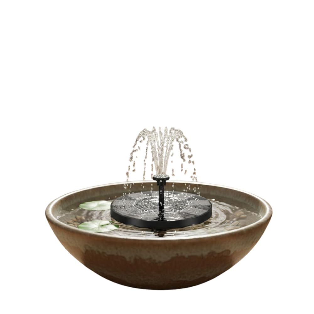 Drumstone (𝐒𝐩𝐞𝐜𝐢𝐚𝐥 𝟏𝟓 𝐘𝐞𝐚𝐫𝐬 𝐖𝐚𝐫𝐫𝐚𝐧𝐭𝐲) 2.5W Solar Bird Bath Fountain Pump, Floating Solar Water Fountain with 6 Spray Nozzles for Garden Pond, Pool & Outdoor Decoration-picture-11