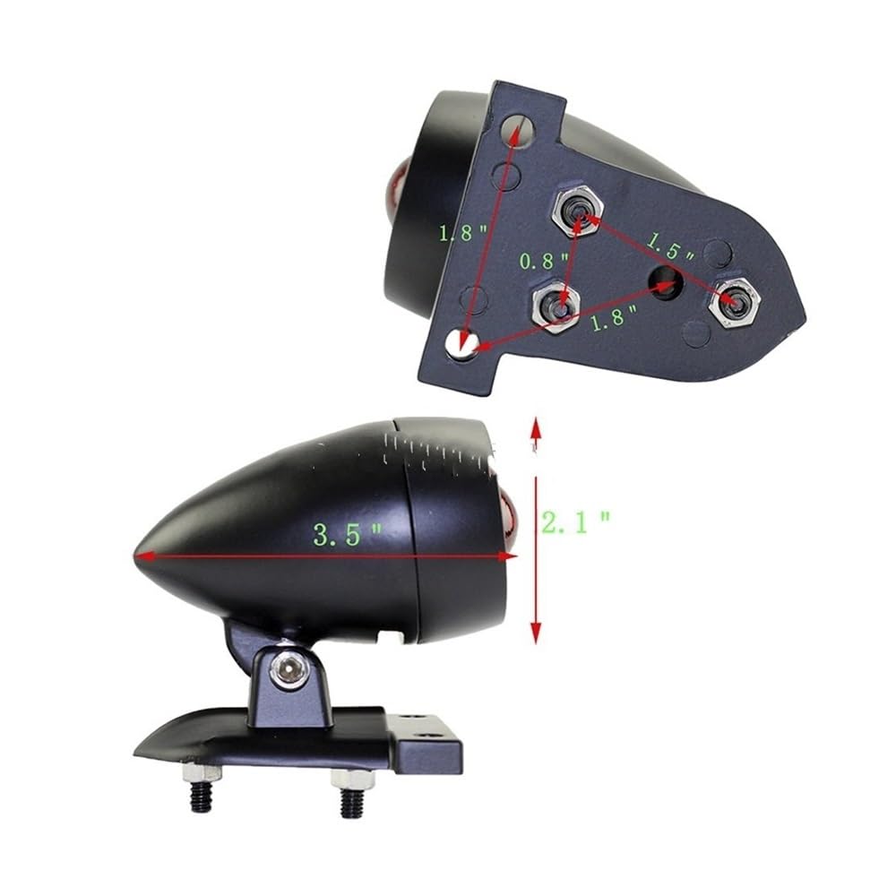 Freno Luce Stop Lampada Universale per Moto LED da Corsa Fanale Posteriore Stile Proiettile Lampada Freno Posteriore Luce Targa per per Chopper per Bobber