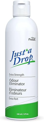 Prelam Just A Drop Eliminador de olores, fórmula duradera y ecológica, deja el baño con un olor limpio y fresco, cabe en tu bolsillo o bolso, fácil