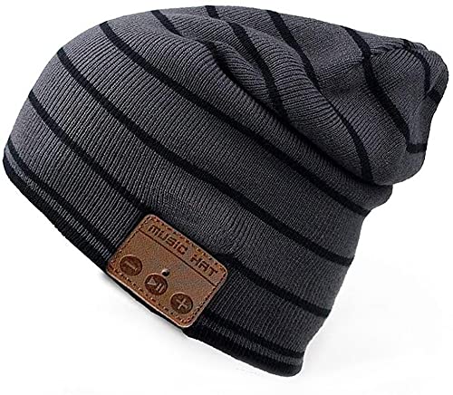 ChenFec Bluetooth Beanie Hat, Wireless Music Hat with Pompon and Stereo Headphones for Women Girls Outdoor Running
